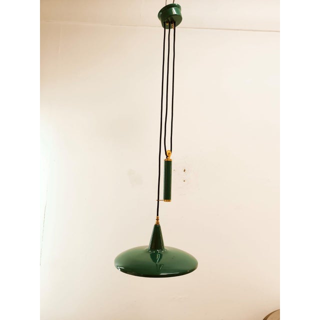 Vintage Metal Pull-Down Suspension Lamp For Sale - Image 14 of 17