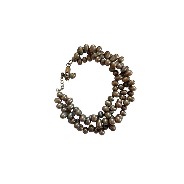 Traditional Late 20th Century Multi-Strand Baroque Freshwater Pearl Bracelet For Sale - Image 3 of 3