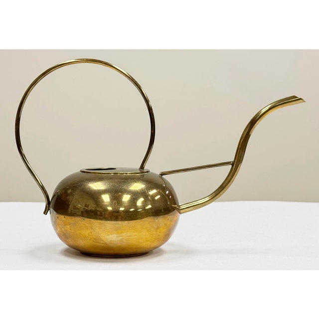 Mid 20th Century Vintage Sculptural Brass Watering Can For Sale - Image 5 of 7