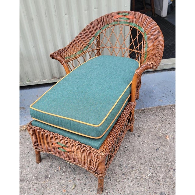 Wood 20Thc Wicker Child's Bar Harbor Settee & Chaise For Sale - Image 7 of 9