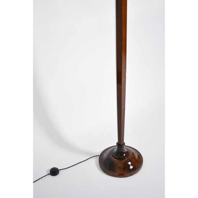 Art Deco Mahogany Floor Lamp, 1940s For Sale - Image 3 of 5