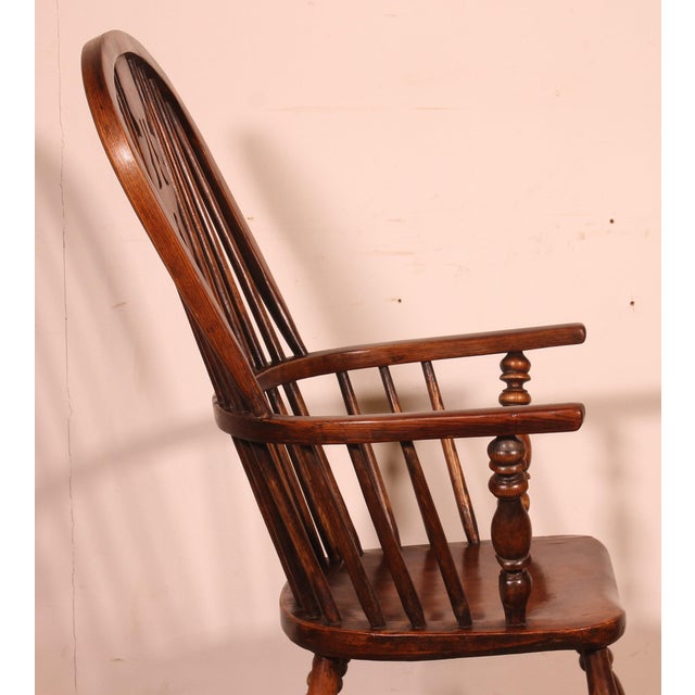 Tan Early 19th Century Windsor Armchair in Ash and Elm For Sale - Image 8 of 13