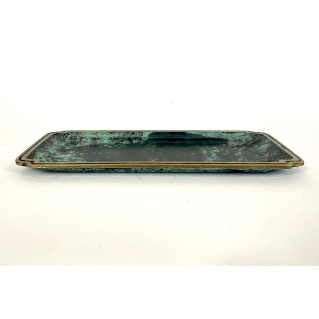 Forest Green Mid-Century Modern Desk Pen Holder in Bronze from Hagenauer Workshops, 1960s For Sale - Image 8 of 11