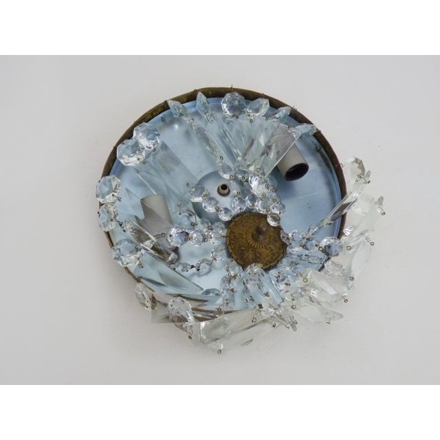 Metal Vintage Two-Light Crown-Shaped Ceiling Light, 1960s For Sale - Image 7 of 8