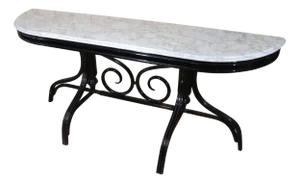 Vintage Curved Wooden Console Table, 1960