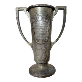 Antique 1930's Sterling Silver & Bronze Lyle Cup Engraved Speaking Trophy Award For Sale