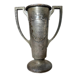 Antique 1930's Sterling Silver & Bronze Lyle Cup Engraved Speaking Trophy Award