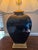 Late 20th Century Vintage Brass and Black Porcelain Table Lamp For Sale - Image 5 of 11