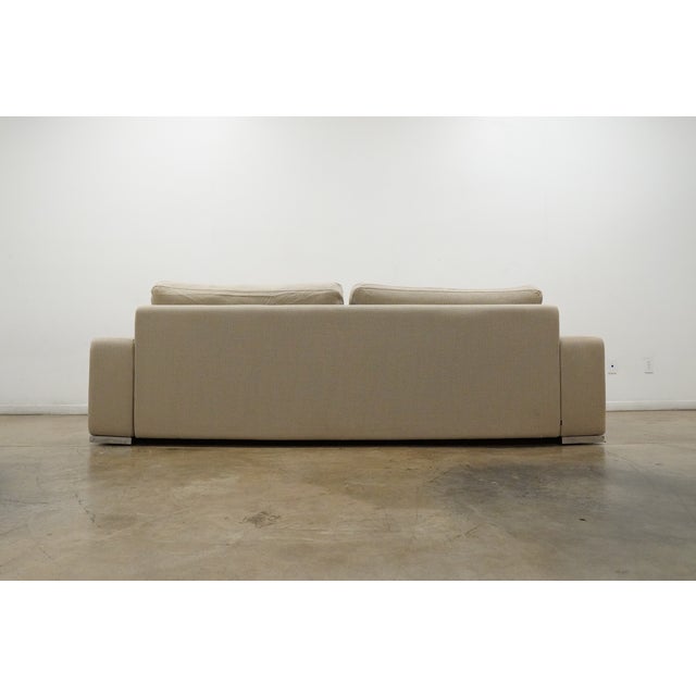 Minotti Attributed Minotti Italian Modern Sofa and Chaise Ottoman For Sale - Image 4 of 17