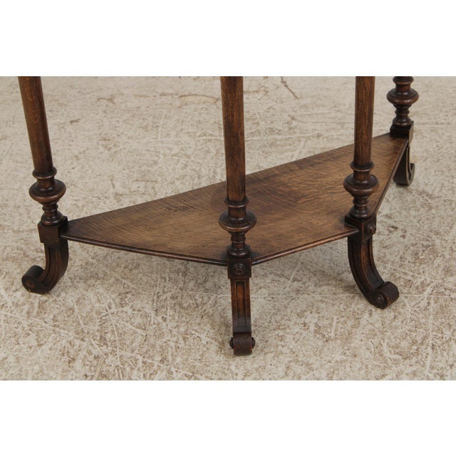 1900 - 1909 Antique English Oak Jacobean Planter Table For Sale - Image 5 of 15