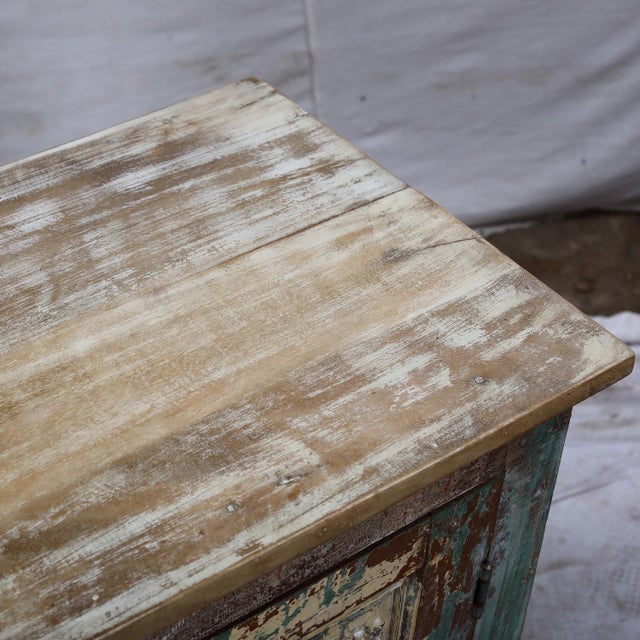 Indian Nightstand Made From Antique Indian Teakwood Architectural Elements For Sale - Image 3 of 8