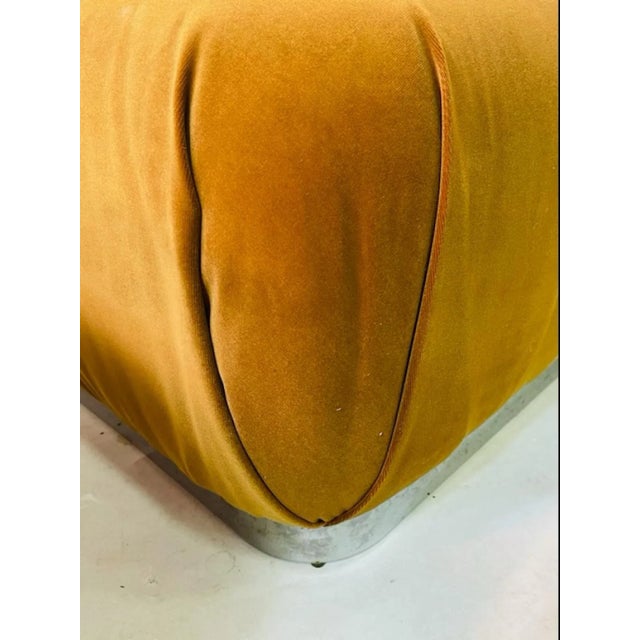 Mustard 1980s Modern Souffle Stools in the Manner of Karl Springer - A Pair For Sale - Image 8 of 10