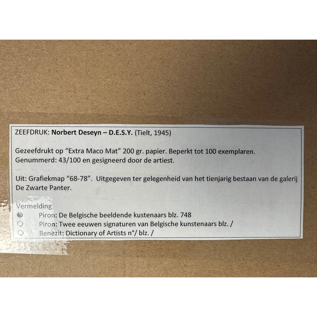 Plastic D.E.S.Y., Untitled, 1960s, Signed Screen Print, Framed For Sale - Image 7 of 13