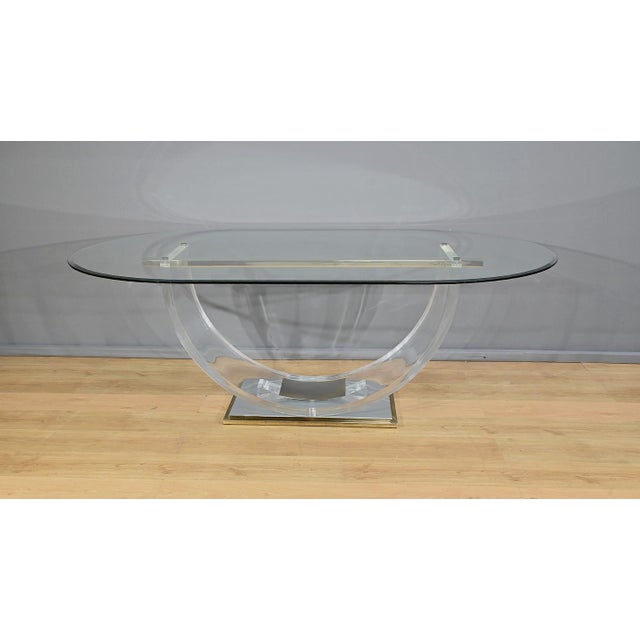 Glass Table attributed to C. Hollis Jones for Belgo Chrom, 1970s For Sale - Image 3 of 17