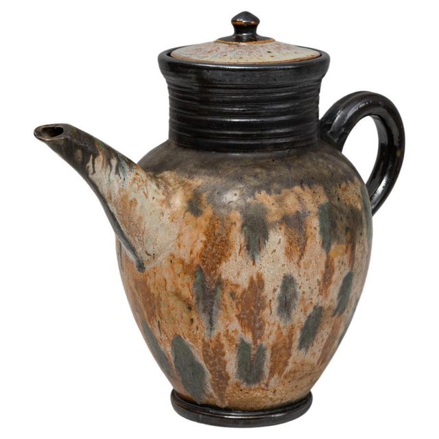 Mid 20th Century German Drip Glaze Ceramic Jug With Lid For Sale - Image 15 of 18
