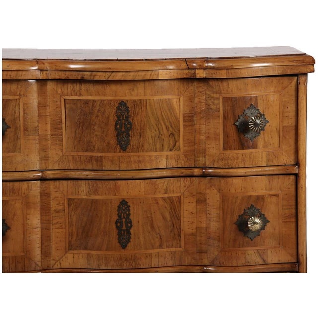 Wood Small Antique Baroque Chest of Drawers in Walnut, 1900 For Sale - Image 7 of 18