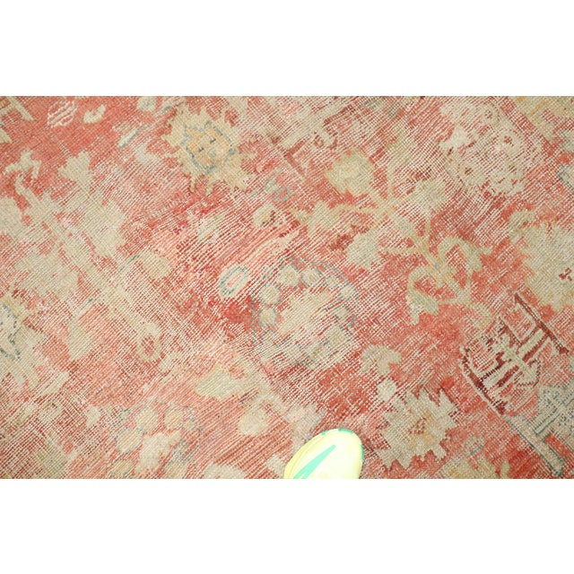 Brown Early 20th Century Antique Zabihi Collection Turkish Oushak Worn Square Rug - 10'6" x 11' For Sale - Image 8 of 12
