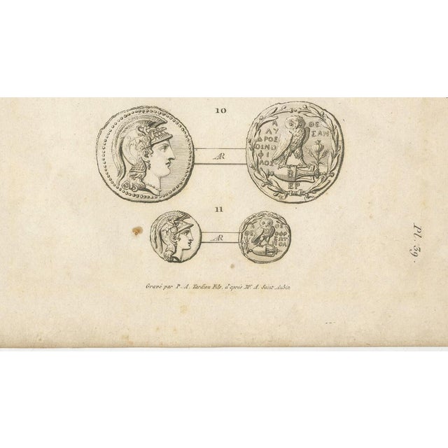 Early 19th Century Tardieu, Antique Print of Ancient Greek Coins and Medals, 1825, Engraving For Sale - Image 5 of 9