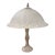 1920s Iron Lamp With Gorgeous Rare Marbelized Art Glass Shade For Sale