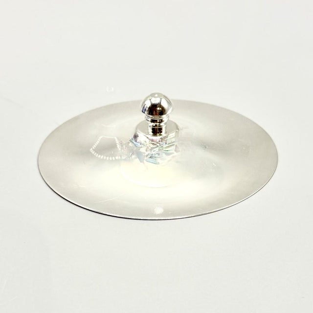 Mid-Century Modern Cobalt Blue Overlay Cut Crystal Biscuit Barrel with Silver-Plated Mount, 1950s For Sale - Image 16 of 18