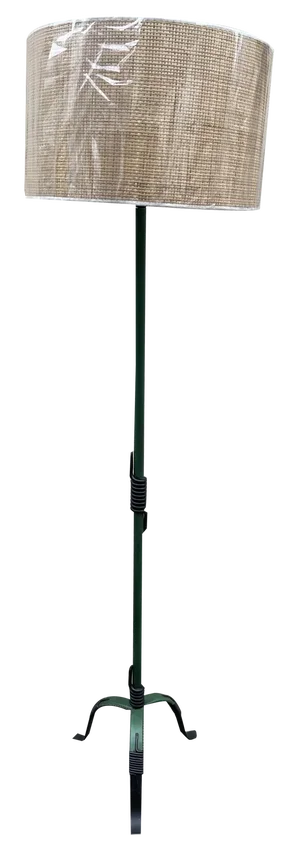 Green Leather Floor Lamp by Jacques Adnet, 1950