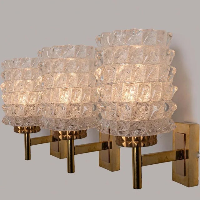 Vintage German Brass and Glass Wall Lights from Hillebrand, 1970s, Set of 2 For Sale - Image 14 of 16