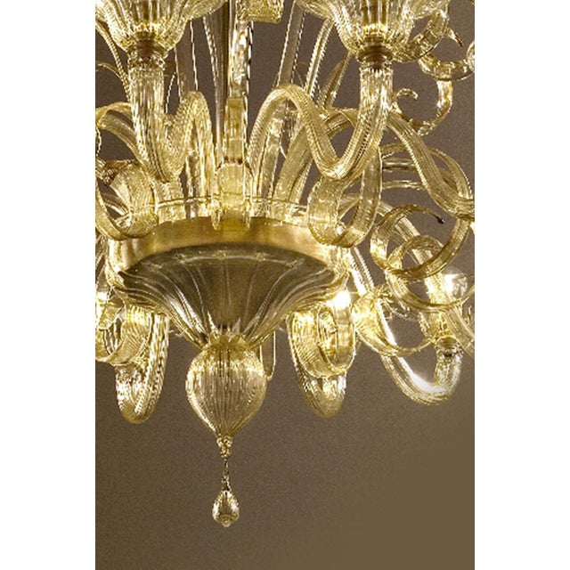 2020s Contemporary Champagne Venetian "Curls" Murano Blown Chandelier For Sale - Image 5 of 7