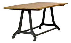 Industrial Cast Iron Table with Pine Top