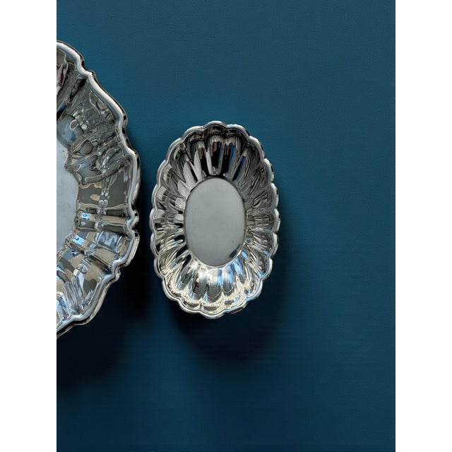 Mid 20th Century Vintage Reed & Barton Holiday Silverplate Bowl Set-Scallop-Christmas-Tray-Serve For Sale - Image 5 of 10