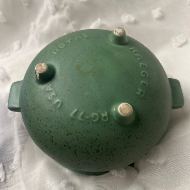 American Early 1900s Royal Hager Rg – 77 Compote Green Bowl For Sale - Image 3 of 3