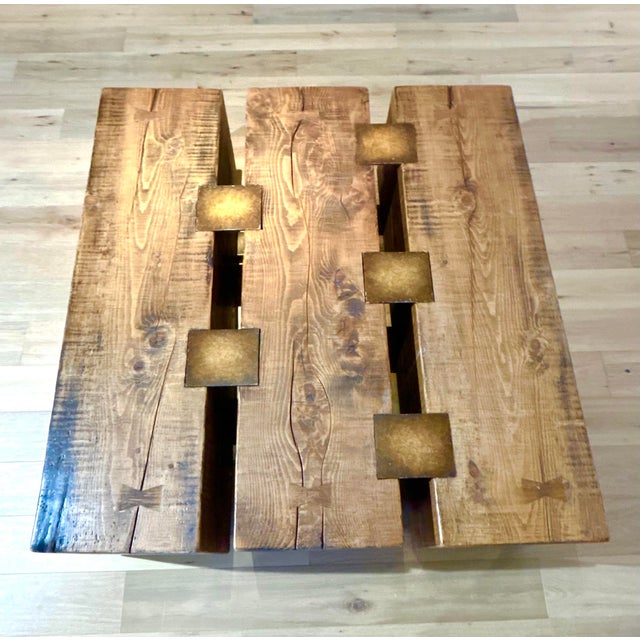 Mimi London Co. Vintage Custom Mini London 3-Timber Coffee Table For Sale - Image 4 of 5