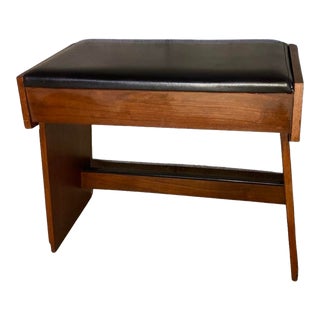 Mid Century Modern Leather Bench For Sale
