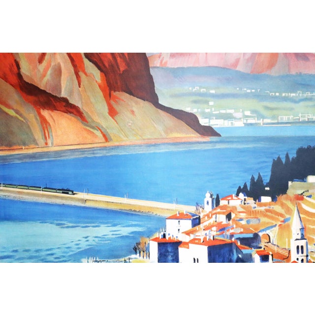 Art Deco 1935 Original Swiss Art Deco Railway Poster, De Electrische Gotthard For Sale - Image 3 of 7