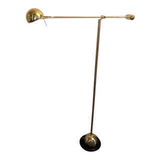 Modern Weighted Articulating Brass Floor Lamp For Sale