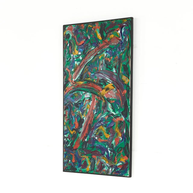Mid-Century Modern Bruce Myers Mid Century Abstract Original Oil on Canvas Painting For Sale - Image 3 of 5
