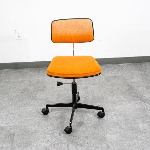 Mid Century Modern Office Chair Task Swivel Work Orange Rasmussen Labofa Work For Sale - Image 9 of 12