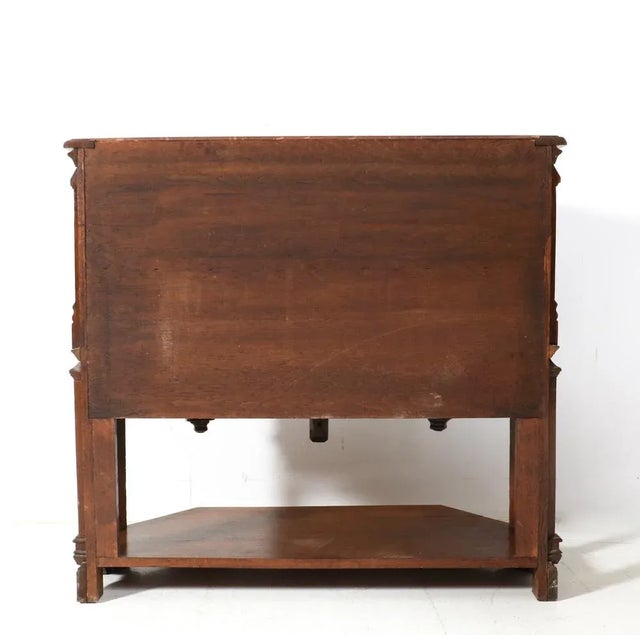 Gothic Revival Oak Credenza, 1930s For Sale - Image 10 of 11