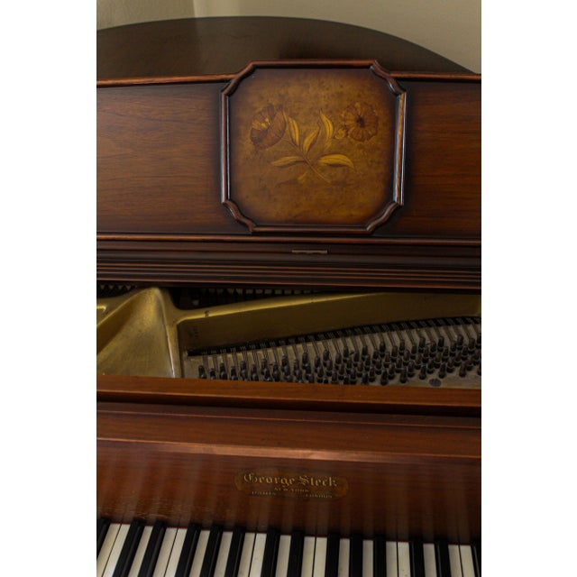 1930s George Steck Baby Grand Piano -- Petite Size With Inlaid Cabinet For Sale - Image 4 of 7