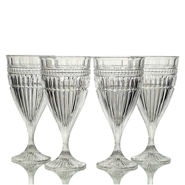 Mid-Century Modern Mikasa Titan Pattern Crystal Iced Tea Glasses Set of 4 For Sale - Image 3 of 10