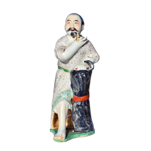 Pair of Chinese Scholar Porcelain Figurines For Sale - Image 9 of 15