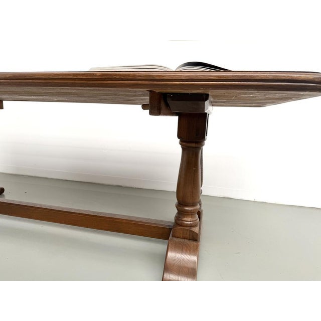 Wood Vintage Farmhouse Table in Oak, 1950s For Sale - Image 7 of 18