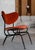 Textile Midentury Chair in Orange For Sale - Image 7 of 7