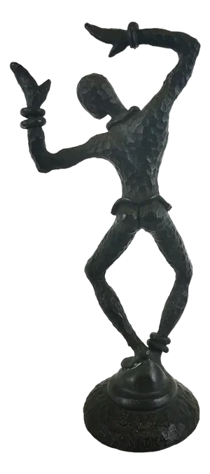 Hammered Cast Iron Dancer Figure by Nicolas De Wael for Fondica, 1990s