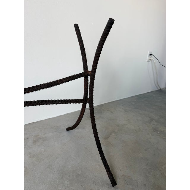 Mid-Century Modern Vintage Brutalist Rebar Metal Garden Console Table Base For Sale - Image 3 of 12