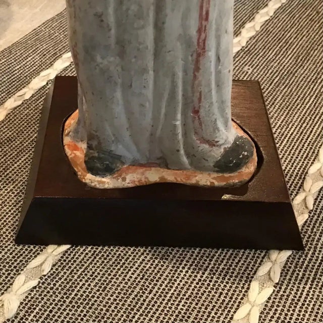 Orange Antique Tang Dynasty Fat Lady Pottery Figure For Sale - Image 8 of 10