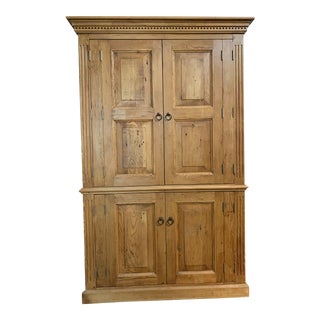 1990s Traditional Pine Armoire For Sale