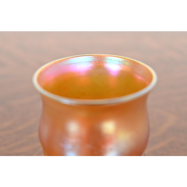 Early 20th Century Louis Comfort Tiffany Favrile Iridescent Art Glass Tadpole Vase For Sale - Image 5 of 11