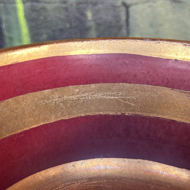 Waylande Gregory Metallic Gold Glazed Art Deco Bowl For Sale - Image 9 of 12