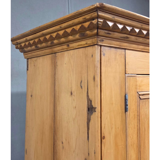 Brown Antique 19th Century Irish Scrubbed Pine Linen Press Cabinet For Sale - Image 8 of 18