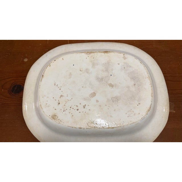 Antique Staffordshire Blue Willow Transfer Ironstone Oval Platter, Circa 1860s For Sale - Image 11 of 12